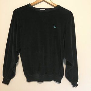 Vintage 70s-80s black velour sweatshirt